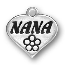 NANA HEART Sterling Silver Charm - CLEARANCE