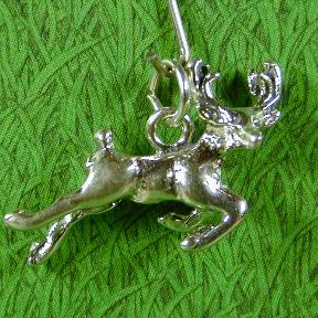 JUMPING REINDEER Sterling Silver Charm - CLEARANCE