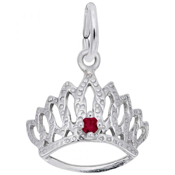 Tiara with January Stone Sterling Silver Charm
