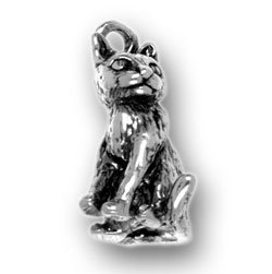 SITTING CAT Sterling Silver Charm - CLEARANCE