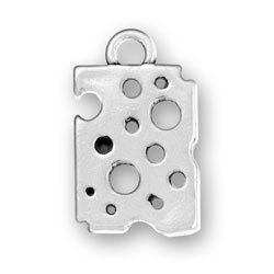 SLICE of SWISS CHEESE Sterling Silver Charm - CLEARANCE
