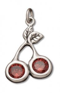 CHERRIES with CRYSTALS Sterling Silver Charms