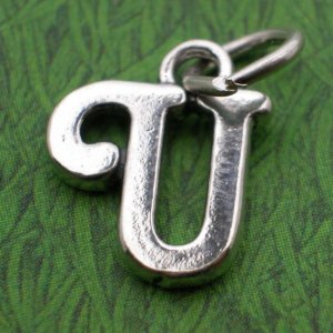LETTER U Sterling Silver Charm - CLEARANCE