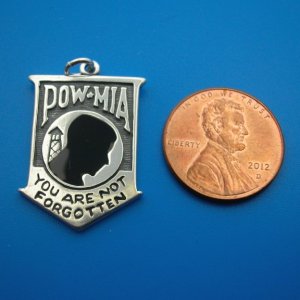 POW-MIA YOU ARE NOT FORGOTTEN Sterling Silver Charm