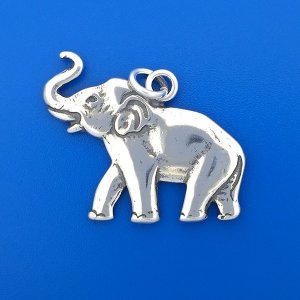 RAISED TRUNK ELEPHANT Sterling Silver Charm