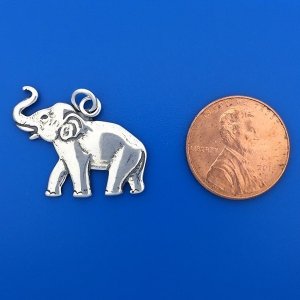 RAISED TRUNK ELEPHANT Sterling Silver Charm
