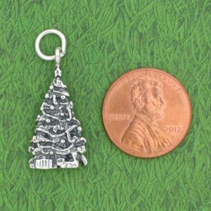 CHRISTMAS TREE with PRESENTS Sterling Silver Charm - CLEARANCE