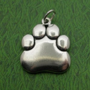 LARGE PAW PRINT Sterling Silver Charm