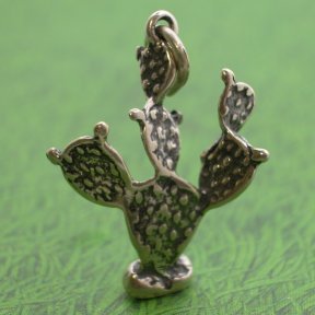 PRICKLY PEAR CACTUS Sterling Silver Charm