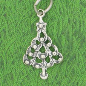FLAT CHRISTMAS TREE Sterling Silver Charm - CLEARANCE