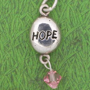 HOPE STONE with CRYSTAL Sterling Silver Charm - DISCONTINUED