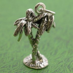 Pair of Palm Trees Sterling Silver Charm