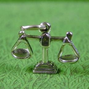 LIBRA SCALES of JUSTICE Sterling Silver Charm - CLEARANCE