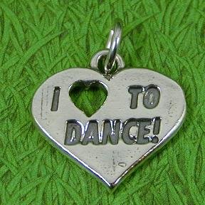 I "LOVE" to DANCE! HEART Sterling Silver Charm - CLEARANCE