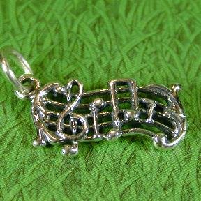 Musical Staff with Notes Sterling Silver Charm - CLEARANCE