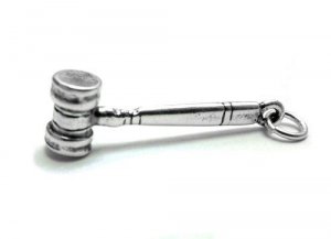 JUDGE'S GAVEL Sterling Silver Charm