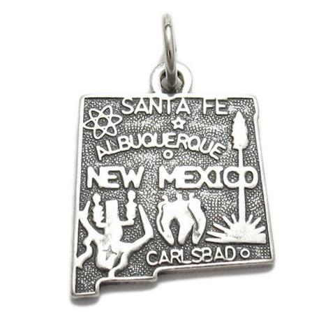 STERLING SILVER TRAVEL STATE MAP OF NEW MEXICO DANGLE EUROPEAN BEAD CHARM