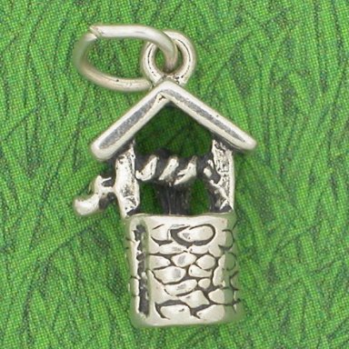 Wishing Well Charm 3D Sterling Silver Charms
