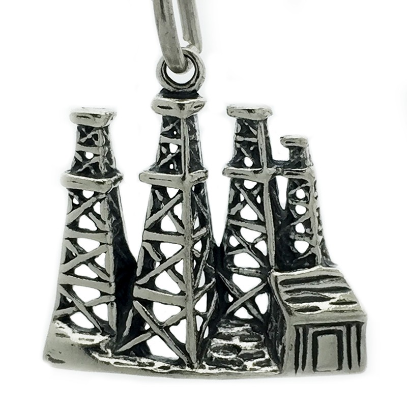 Sterling Silver Oil Rig Charm Charms