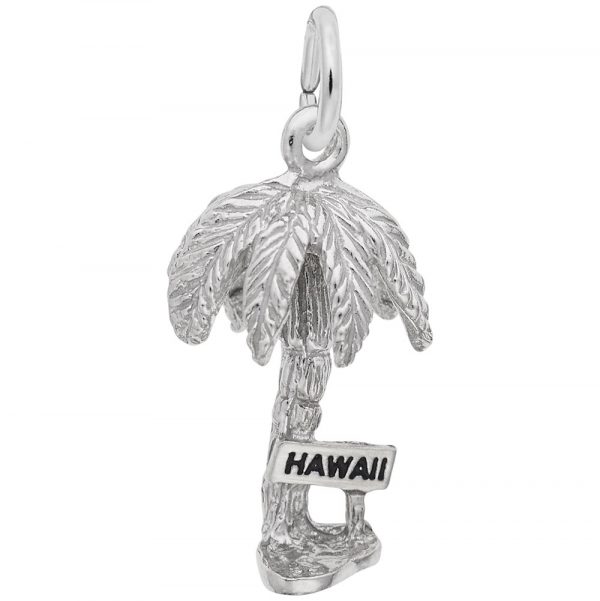 Hawaii Palm Tree Sterling Silver Charm