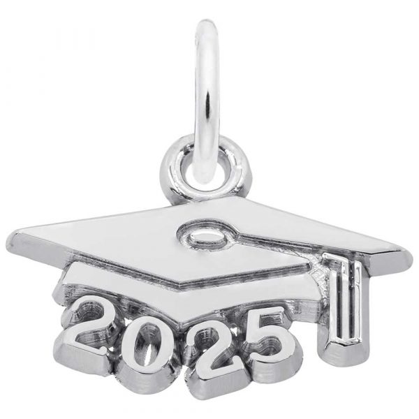 Grad Cap 2025 Sterling Silver Charm