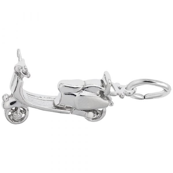 Moped Scooter Sterling Silver Charm