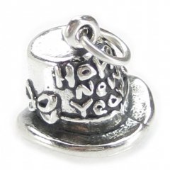 New Year Hat Silver Charm