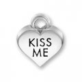 KISS ME HEART Sterling Silver Charm - CLEARANCE