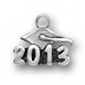GRADUATION CAP 2013 Sterling Silver Charm - CLEARANCE
