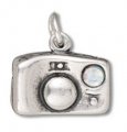 CAMERA with CRYSTAL Sterling Silver Charm