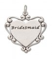 DECORATIVE BRIDESMAID HEART Sterling Silver Charm