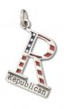 REPUBLICAN Enameled Sterling Silver Charm