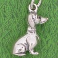 SITTING PUPPY Sterling Silver Charm