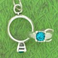 DECEMBER BIRTHSTONE RING - Blue Zircon Crystal Sterling Silver Charm