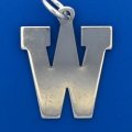 Letter W - Box Style Sterling Silver Charm
