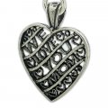 WE LOVE YOU MOM HEART Sterling Silver Pendant