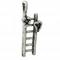 HEARTS and FLOWER LADDER Sterling Silver Charm