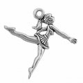 BALLERINA with PONYTAIL Sterling Silver Charm