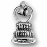 WEDDING CAKE with BELL Sterling Silver Charm - CLEARANCE