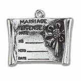MARRIAGE LICENSE Sterling Silver Charm - CLEARANCE