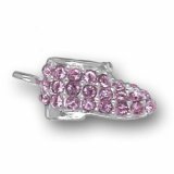 BABY BOOTIE Sterling Silver Pink Crystal Charm - CLEARANCE