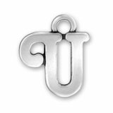 LETTER U Sterling Silver Charm - CLEARANCE