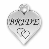 BRIDE HEART Sterling Silver Charm - CLEARANCE