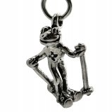 FROG SNOW SKIING Sterling Silver Charm