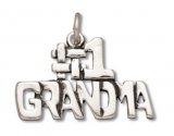 #1 GRANDMA Sterling Silver Charm
