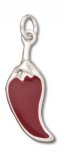 RED JALAPENO PEPPER Enameled Sterling Silver Charm