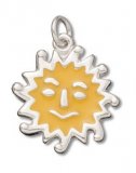YELLOW SUN Enameled Sterling Silver Charm