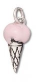 STRAWBERRY ICE CREAM CONE Enameled Sterling Silver Charm