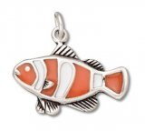 CLOWN FISH Enameled Sterling Silver Charm