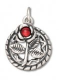 ROSE with CRYSTAL Sterling Silver Charm